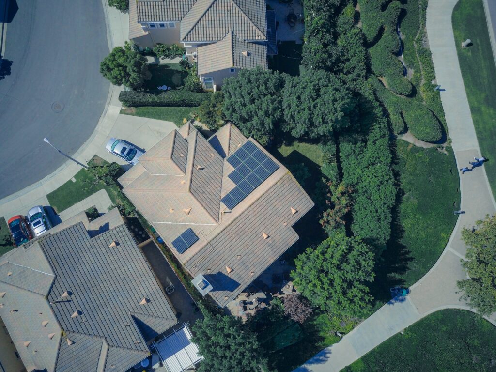 Solar panel installed view